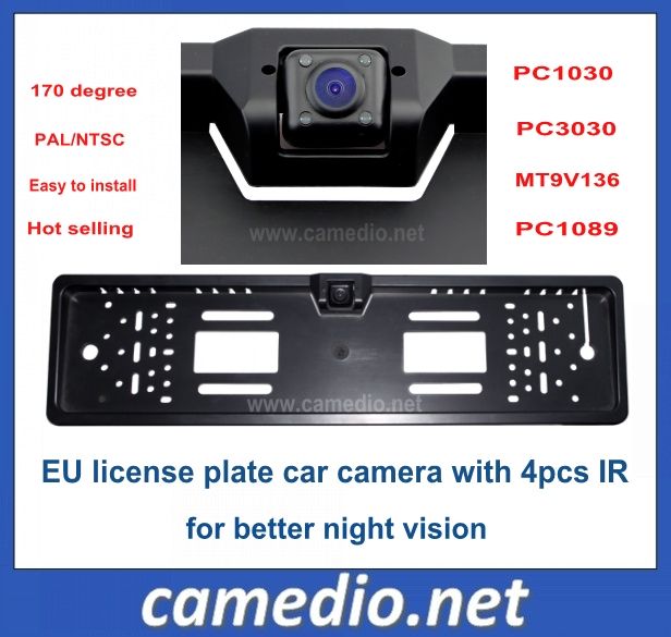 European EU  license plate car rear view camera
