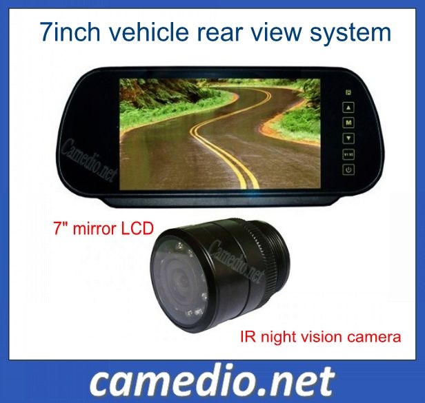 7inch vehicle rear view camera system &amp;#40;7inch mirror LCD monitor+IR night vision car camera&amp;#41;