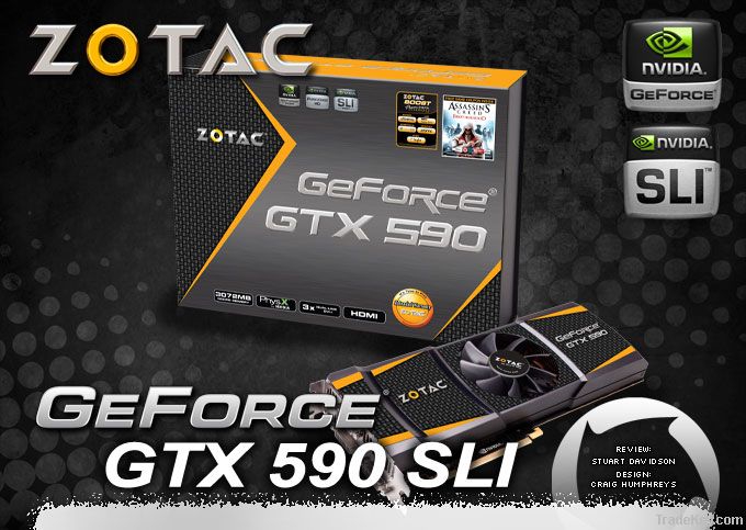 ZOTAC NVIDIA GeForce GTX 590 GTX590 Desktop Graphics Video Card