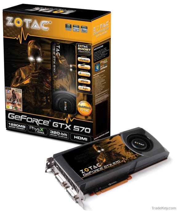 ZOTAC NVIDIA GeForce GTX 570 GTX570 Desktop Graphics Video Card