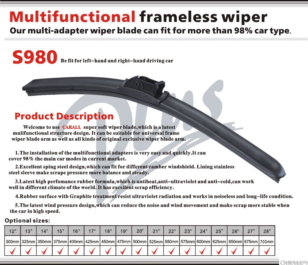 Multifuntional Frameless Wiper Blade