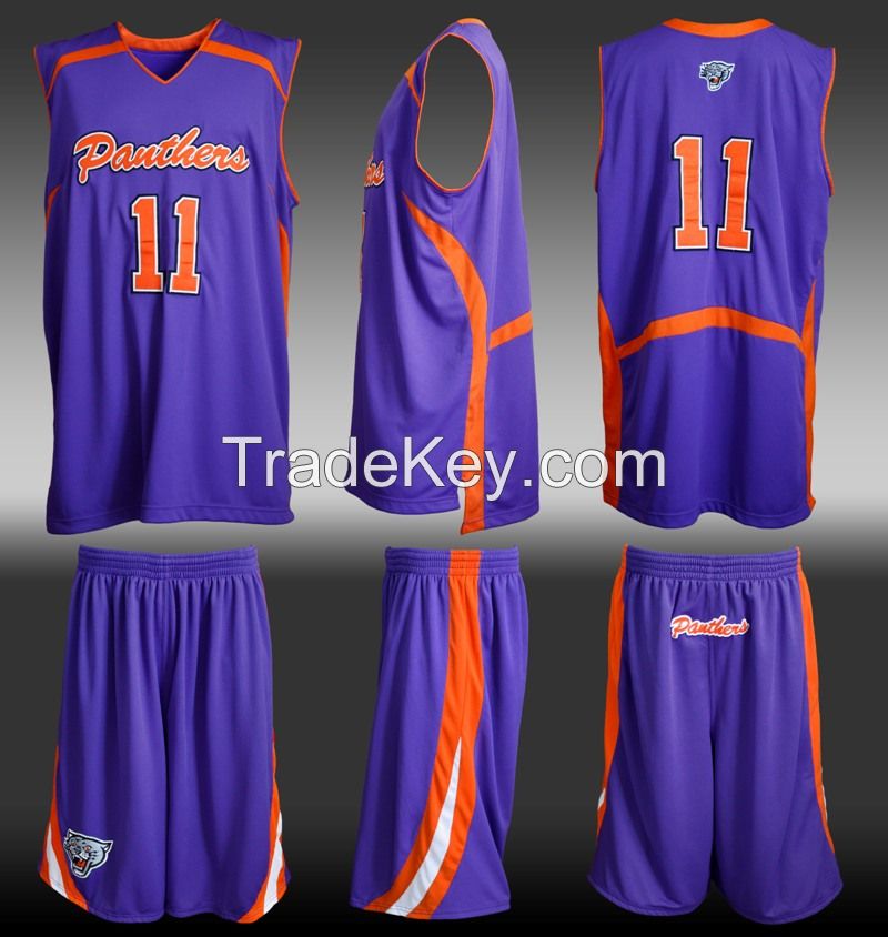 Wholesale custom basketball apparel Latest Basketball Jersey and shorts Design Sublimation Reversible Basketball uniform Jersey