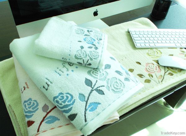 100% cotton jacquard towel set