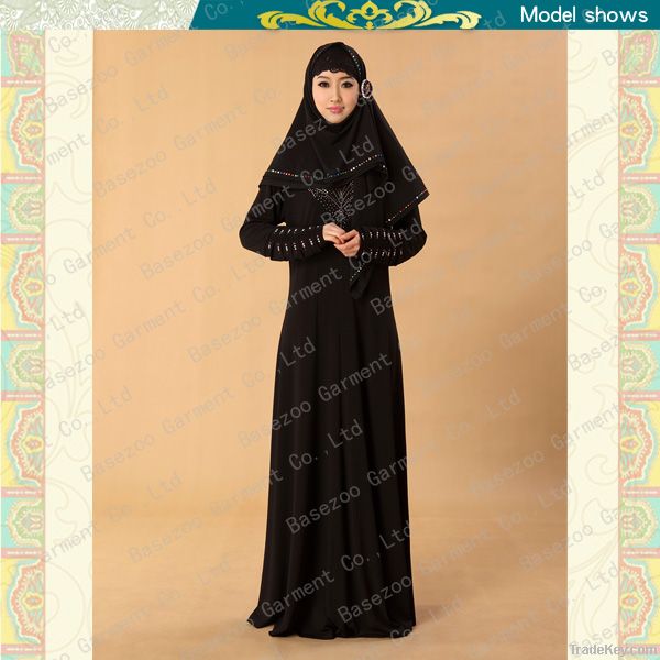 MF19407 black muslim abaya wholesale