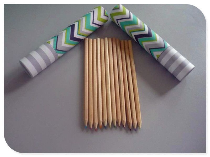 12 pcs color pencil in paper tube