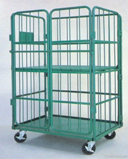 Movable storage roll pallets with wheels