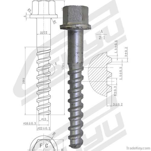 hex screw spike