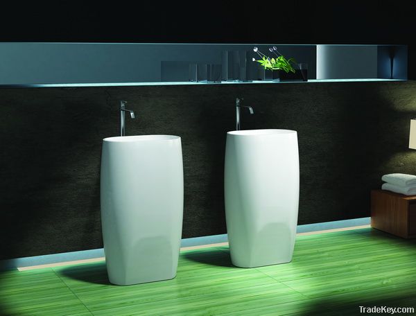 Free Standing Solid Surface Resin Wash Basin PB2022