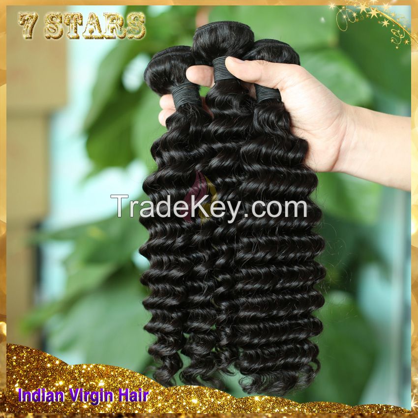 2015 new arrival unprocessed 100% tangle free wholesale virgin cheap price deep wave Indian hair extension