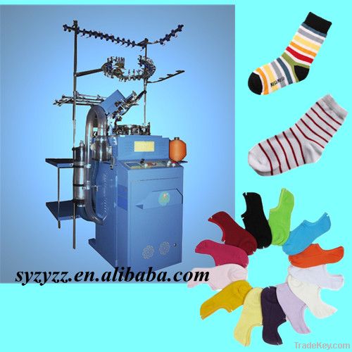 6F computerized plain and terry socks knitting machine