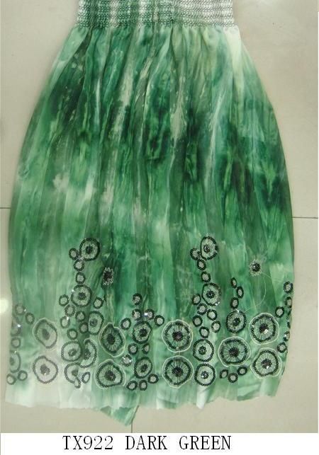 lady&#039;s fashion dress fabric with embroidery and tie-dyed desigms