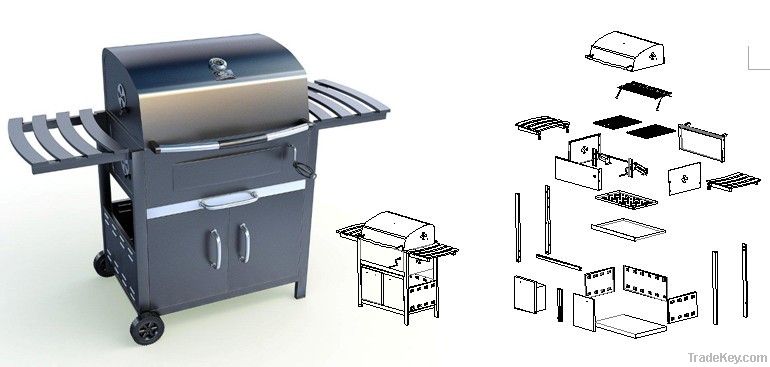 30&acirc;&acirc; deluxe full cart charcoal grill