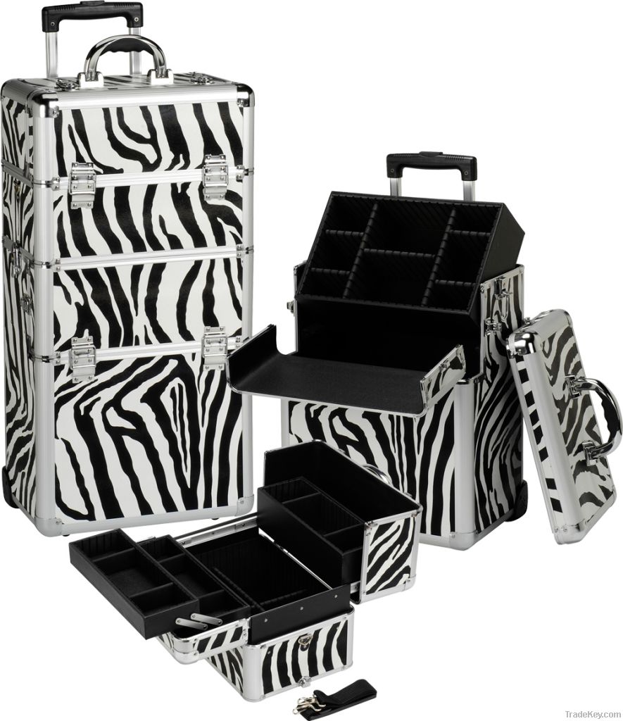 Pro Rolling Zebra Makeup Case