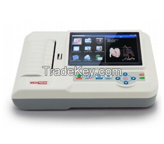 6 channel ECG with touch color screen free PC software EKG6012 Meditech