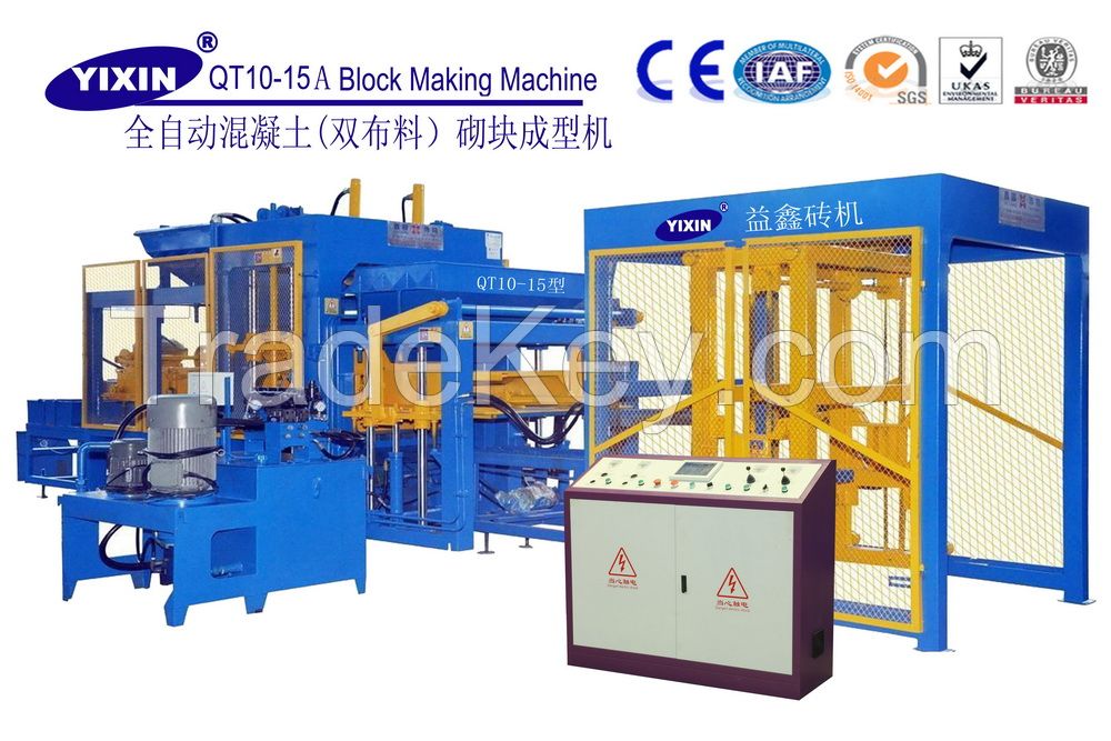 hot sale large technology QT10 super concrete brick making machine