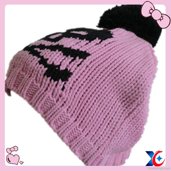 Beautiful pink beanie skull hat