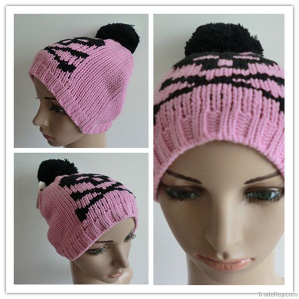 Beautiful pink beanie skull hat