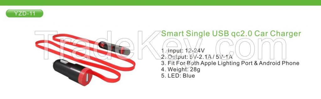 YZD-11 2 in 1 Car Charger With Cable