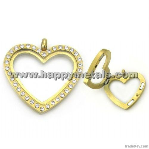 Floating charm locket finished in stainless steel(P-H-001)