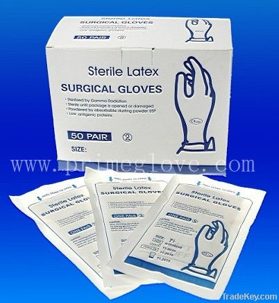 Surgical sterilized latex glove