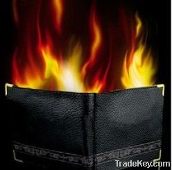 Leather flaming wallet street magic wallet