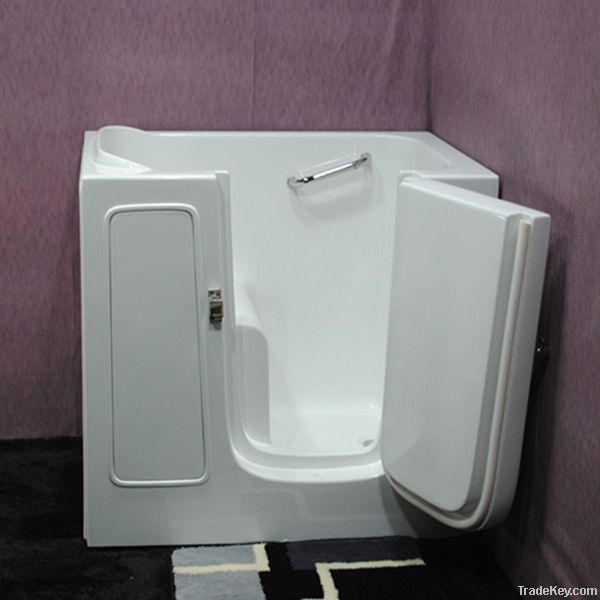 small outward opening door walk in bathtub