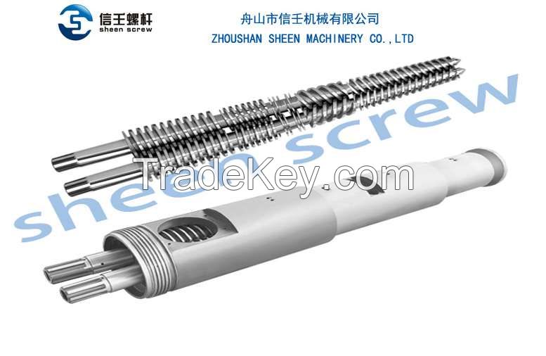 Conical twin screw and barrel