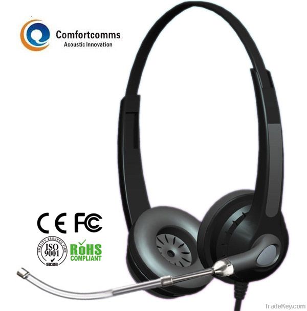 Comfortable call center telephone headphone