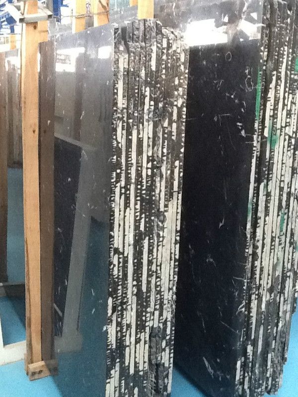 China Black and White Flower Marble tiles slabs quarry