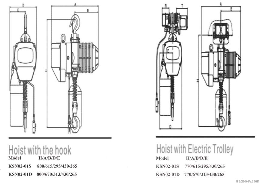 KIXIO 2t electric chain hoist