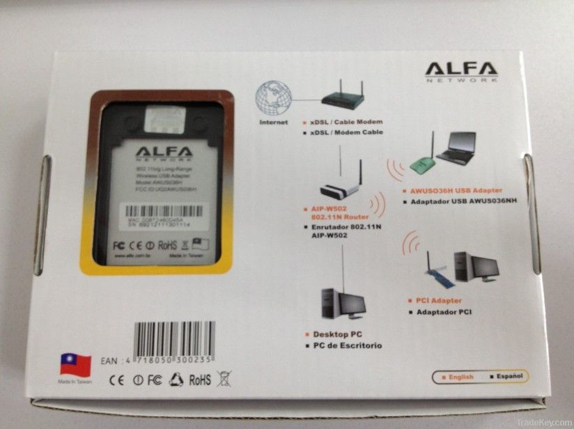 Latest High Power ALFA Wireless Network Adapter AWUS036H 1000mW wifi u