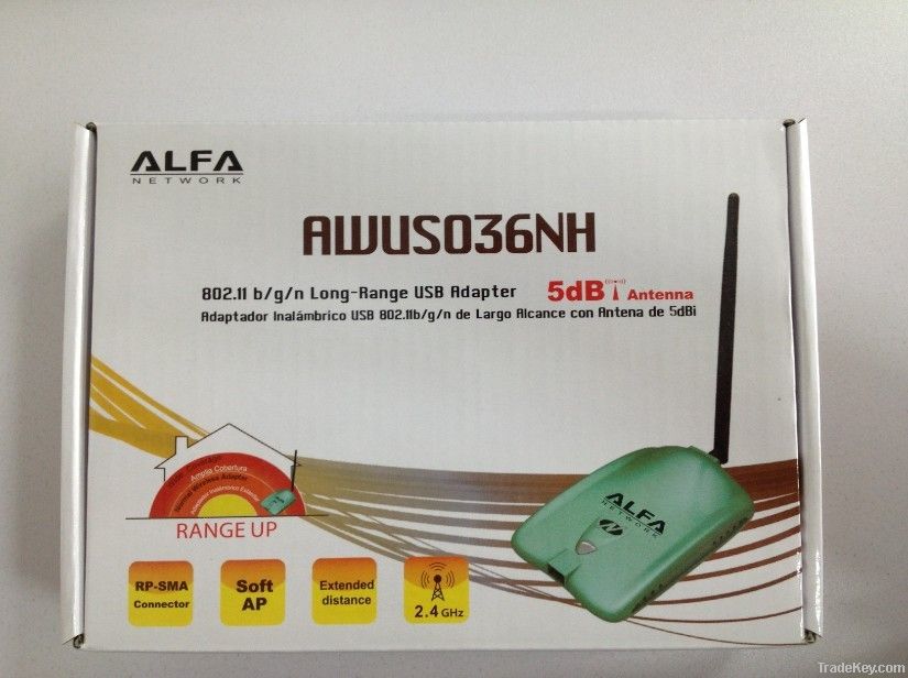 Latest High Power ALFA Wireless Network Adapter AWUS036NH 2000Mw 150Mb