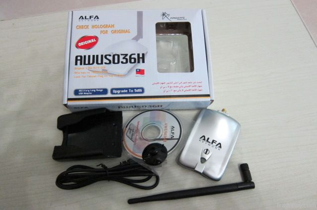 High power ALFA AWUS036H 1000mw wifi usb adapter 5db antenna Realtek81