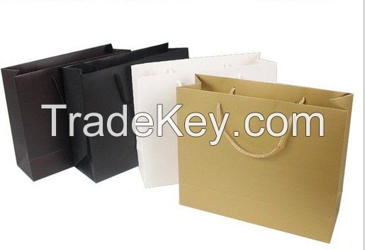 Wholesale Recyclable Black White Paper Bags Grocery Shopping Bags Customized Your Logo 