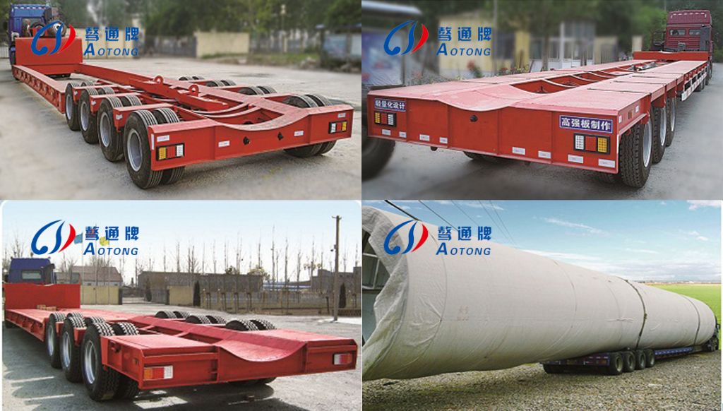 Heavy Duty 3/4 Lines 6/8 Axles 80ton-150ton Lowboy Semi Truck Utility Trailer