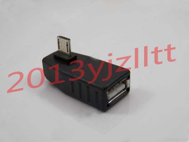 PAIR left + right 90D Angled Micro USB B male to USB A female Host OTG