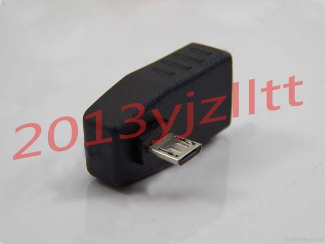 PAIR left + right 90D Angled Micro USB B male to USB A female Host OTG