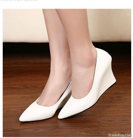 Pointed high-heeled wedge suede buckles women's shoes