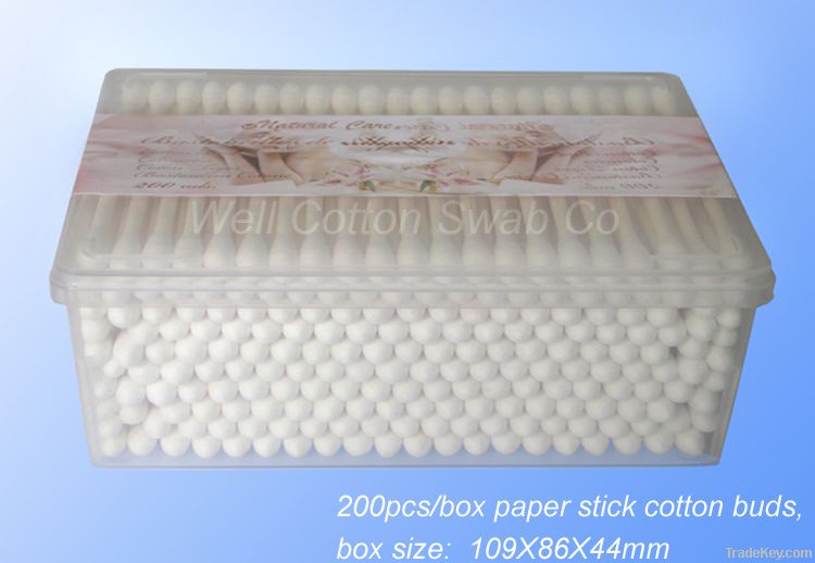 paper stick cotton buds 200pcs per box