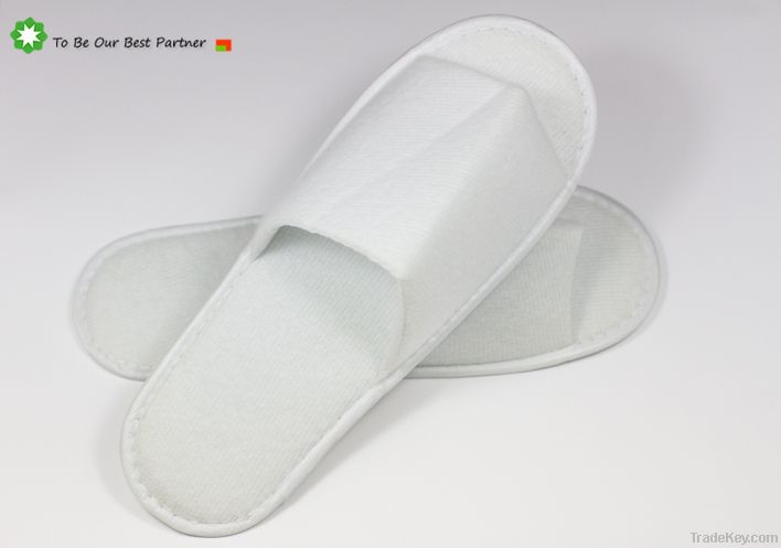 EVA sole embroidery cotton towel hotel slipper, hotel bathroom slipper