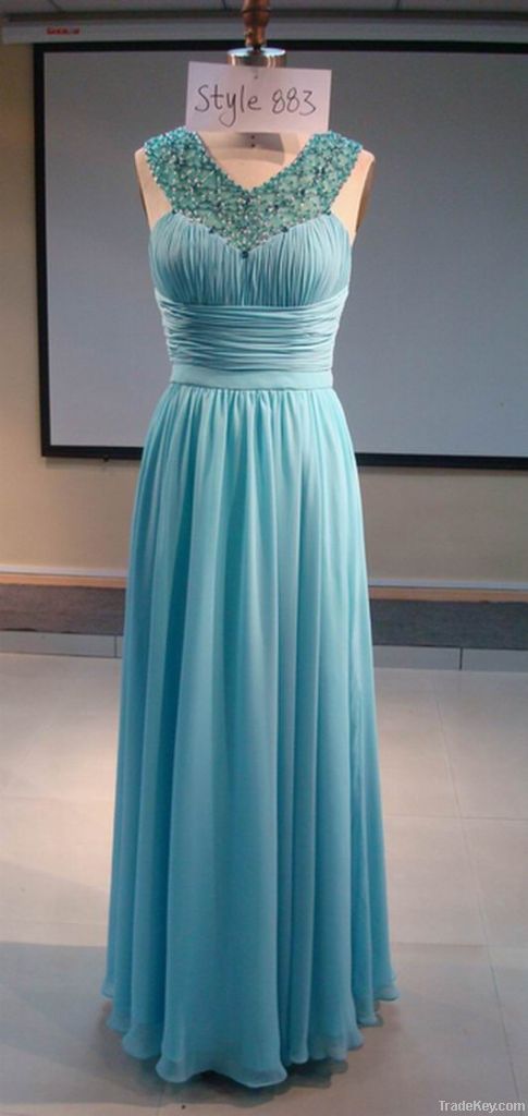 V-neck floor-length dress