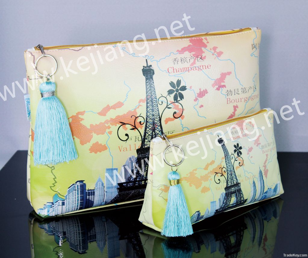 Digital Printing Cosmetic Bag W/tassels