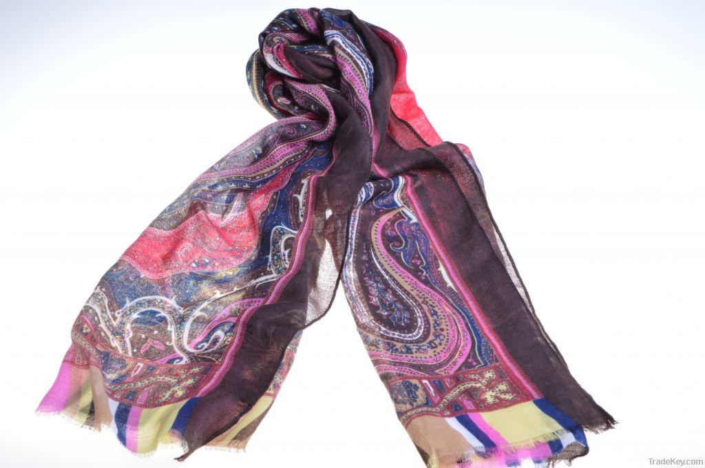 Fashion Pteris  oblong printed scarf