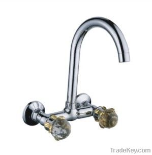 Dual handle wall-moun kitchen mixer