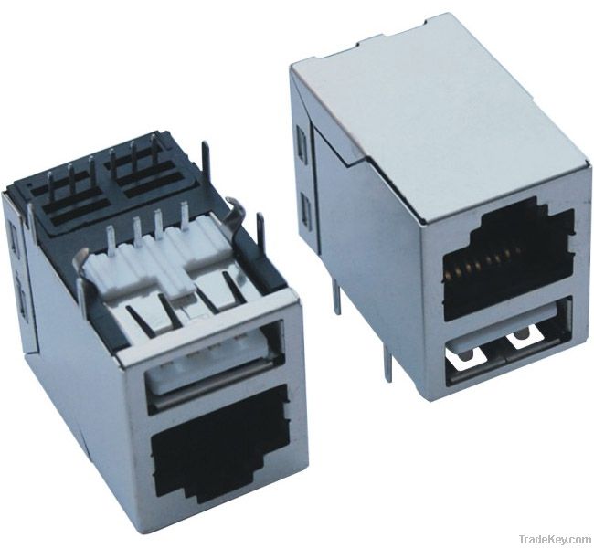 1x1 RJ45 TAB-UP Modular Jack for Gigabit Ethernet