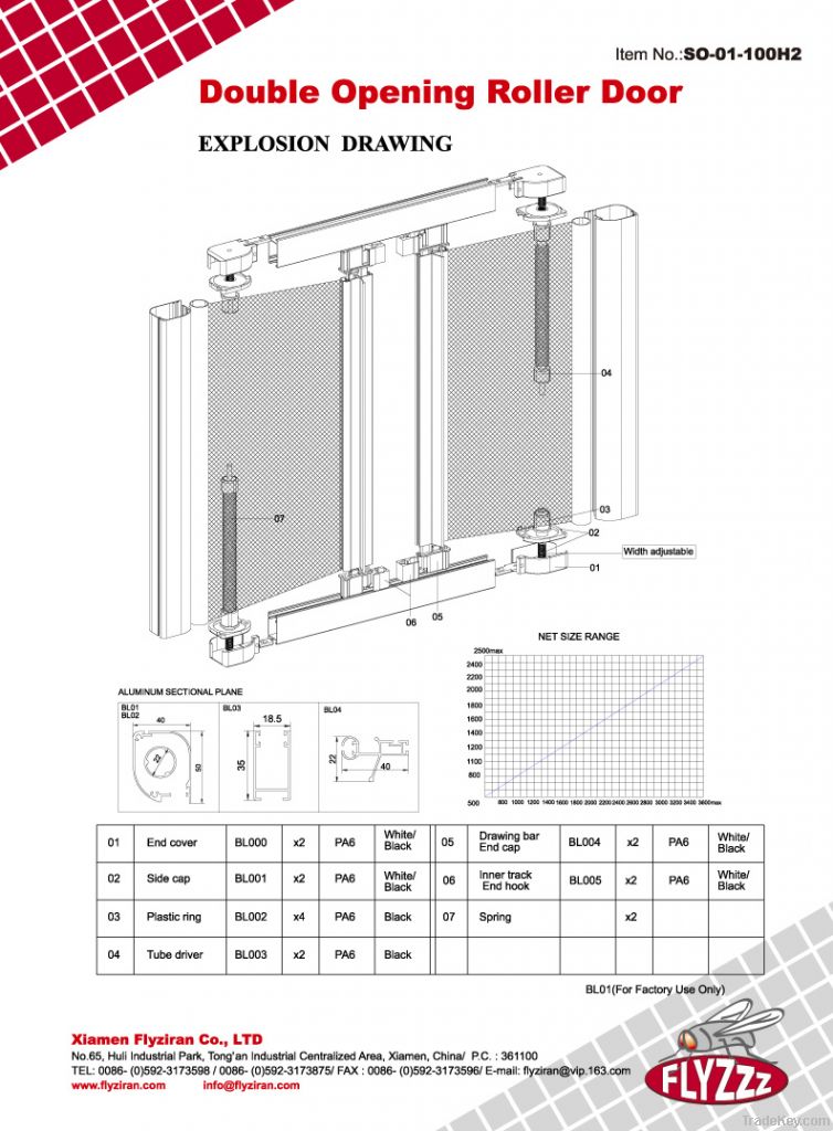 Roller insect screen door