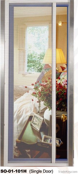 Interior roller insect screen door