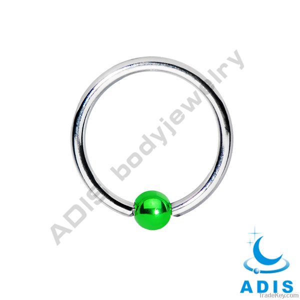 green ball captive fashion body jewelry piercing bcr