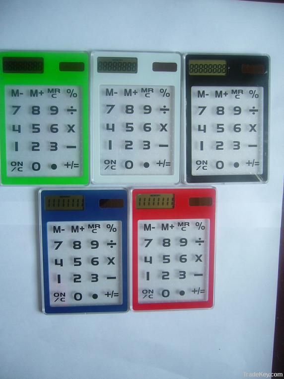 Transparent touch screen gift calculator for promotion