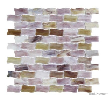 Stained glass purple mosaic ripple shape